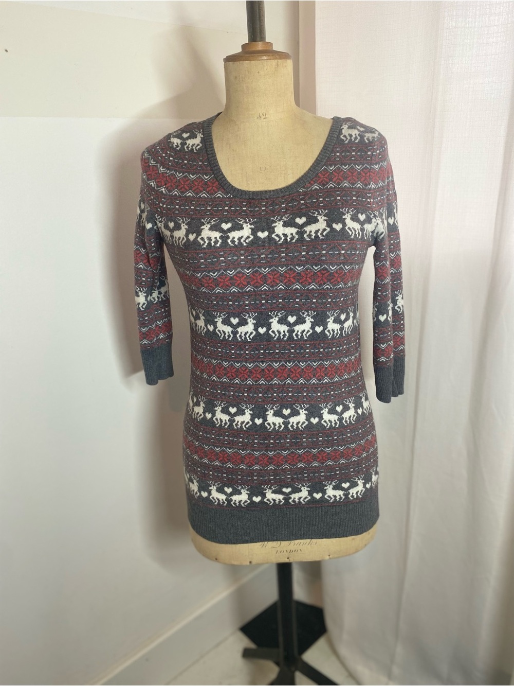TWIK by Simons Fair Isle Reindeer Christmas Sweater M